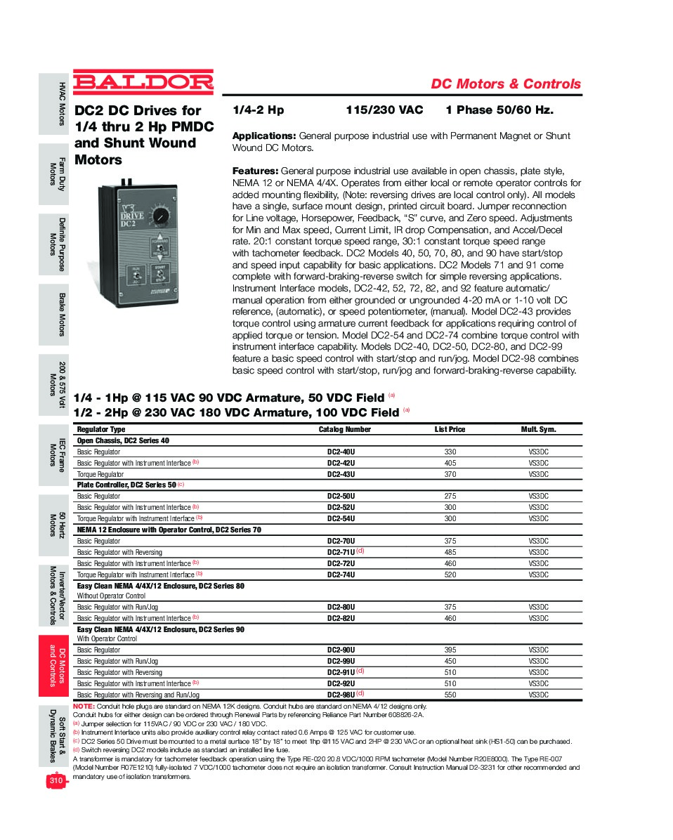 First Page Image of DC2-50VF Drive, Motors, and Controls.pdf
